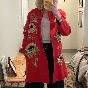 Indigo Moon Embroidered Coat